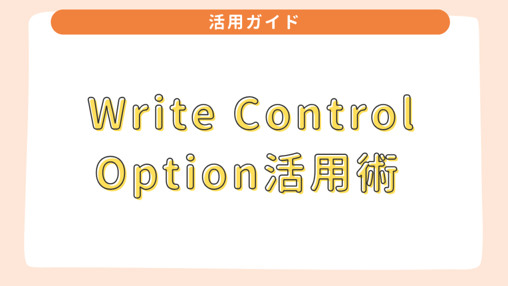 Write Control Option活用術
